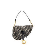 DIOR MEDIUM SADDLE BAG BLUE OBLIQUE CANVAS GHW