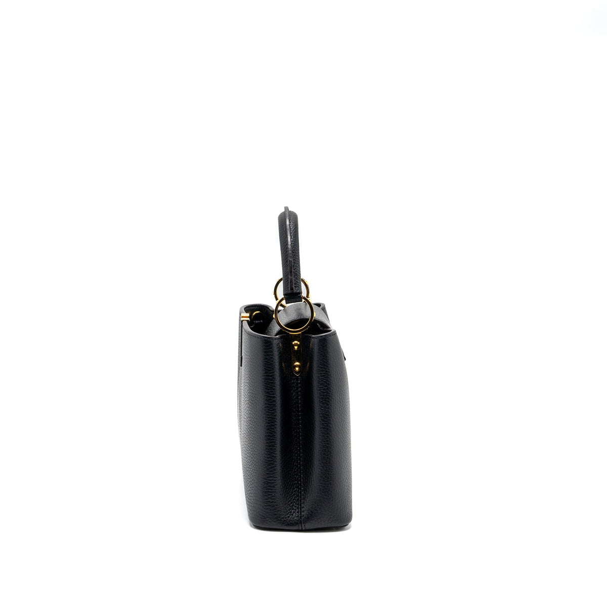 LOUIS VUITTON CAPUCINES BB TAURILLON BLACK / PINK GHW