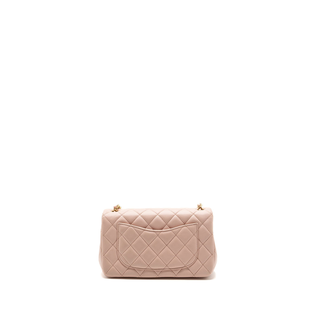CHANEL 23K PEARL CRUSH MINI RECTANGULAR FLAP BAG LAMBSKIN LIGHT PINK GHW (MICROCHIP)