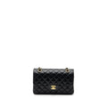 CHANEL SMALL CLASSIC DOUBLE FLAP LAMBSKIN BLACK GHW (MICROCHIP)