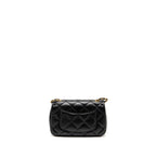 CHANEL 22B HEART CHAIN FLAP BAG LAMBSKIN BLACK GHW(MICROCHIP)