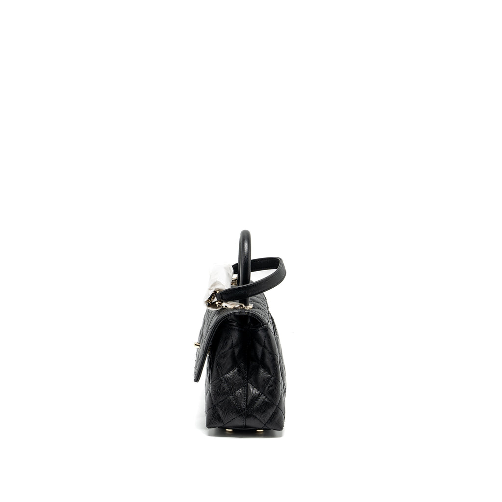 CHANEL SMALL COCO HANDLE CAVIAR BLACK LGHW (MICROCHIP)