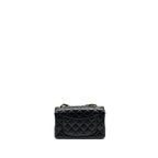 CHANEL MINI RECTANGULAR FLAP BAG LAMBSKIN BLACK LGHW (MICROCHIP)