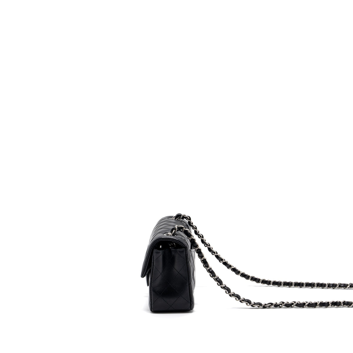 CHANEL MINI RECTANGULAR FLAP BAG LAMBSKIN BLACK SHW (MICROCHIP)