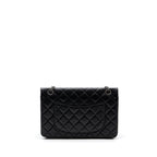 CHANEL LARGE 2.55 REISSUE FLAP BAG AGED CALFSKIN BLACK RUTHENIUM HARDWARE (MICROCHIP)