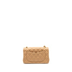 CHANEL PEARL CRUSH MINI RECTANGULAR FLAP BAG LAMBSKIN BEIGE GHW (MICROCHIP)