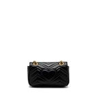 GUCCI MINI GG MARMONT BAG CALFSKIN BLACK BRUSHED GHW