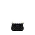 CHANEL PEARL CRUSH MINI RECTANGULAR FLAP BAG LAMBSKIN BLACK GHW (MICROCHIP)