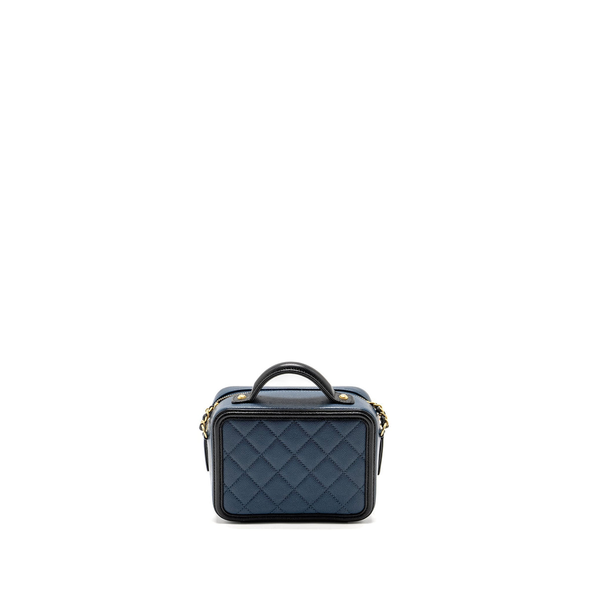 CHANEL SMALL FILIGREE VANITY CAMERA BAG CAVIAR NAVY/BLACK GHW
