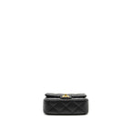 CHANEL COCO LOVE FLAP BAG WITH ADJUSTABLE CHAIN CAVIAR BLACK GHW (MICROCHIP)
