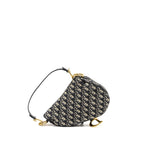 DIOR MEDIUM SADDLE BAG BLUE OBLIQUE CANVAS GHW