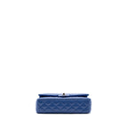 CHANEL MEDIUM CLASSIC DOUBLE FLAP BAG PATENT LIGHT BLUE SHW