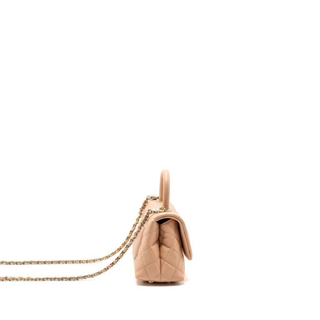 CHANEL MINI COCO HANDLE CAVIAR BEIGE LGHW