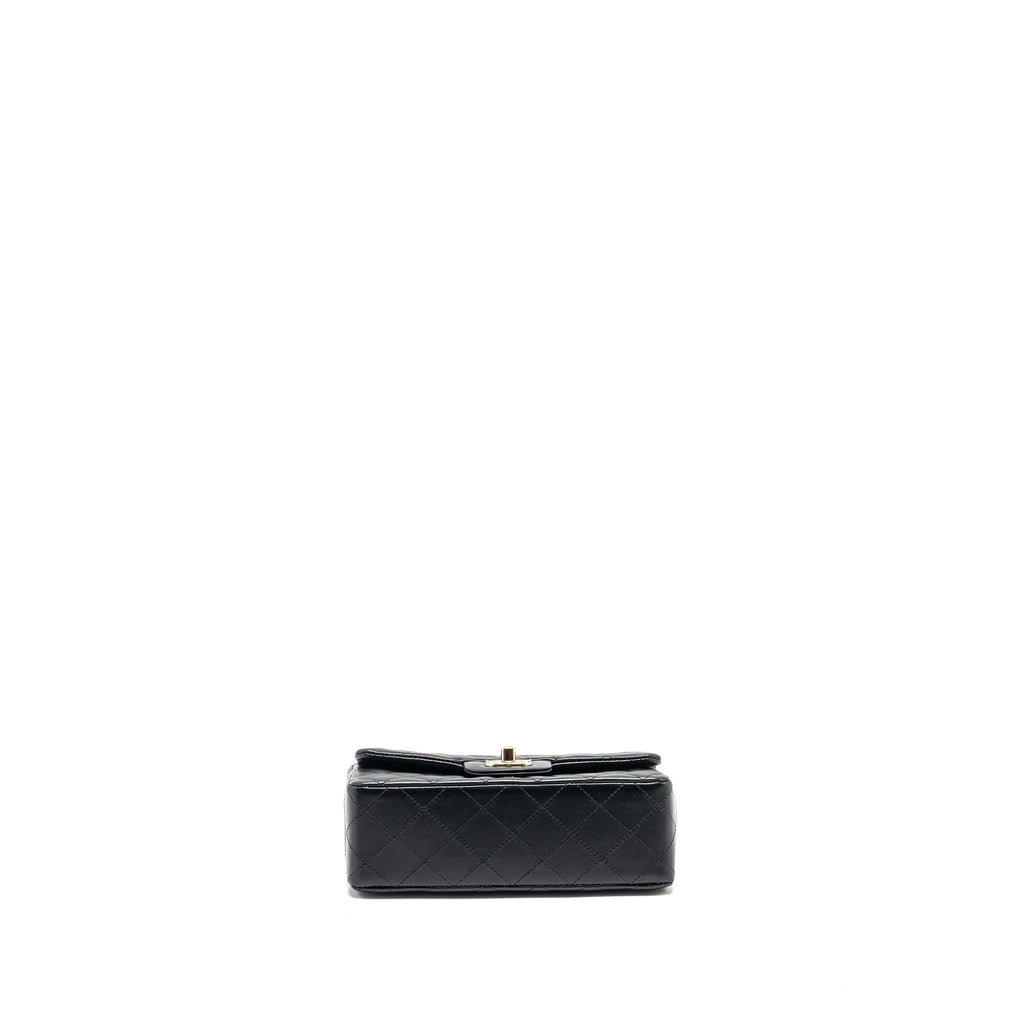 CHANEL MINI RECTANGULAR FLAP BAG LAMBSKIN BLACK LGHW (MICROCHIP)