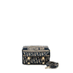 DIOR SMALL DIORCAMP BAG DIOR OBLIQUE EMBROIDERY CANVAS BLUE LGHW