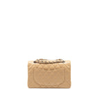 CHANEL SMALL CLASSIC DOUBLE FLAP BAG CAVIAR BEIGE SHW (MICROCHIP)