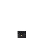 CHANEL CLASSIC SMALL COMPACT WALLET CAVIAR BLACK GHW (MICROCHIP)