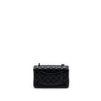 CHANEL MINI RECTANGULAR FLAP BAG LAMBSKIN BLACK SHW (MICROCHIP)