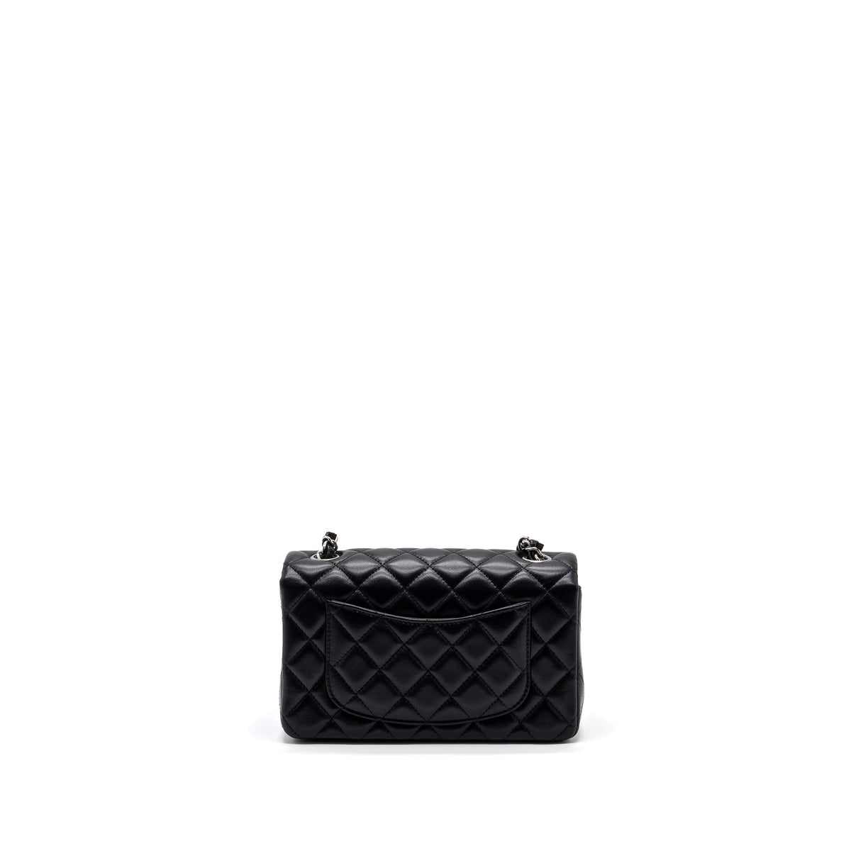 CHANEL MINI RECTANGULAR FLAP BAG LAMBSKIN BLACK SHW (MICROCHIP)