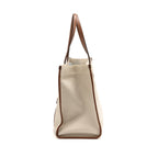 BURBERRY MEDIUM FREYA TOTE CANVAS/LEATHER NATURAL/TAN GHW