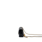 CHANEL 23K PEARL CRUSH MINI RECTANGULAR FLAP BAG LAMBSKIN BLACK GHW (MICROCHIP)