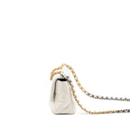 CHANEL SMALL 19 BAG LAMBSKIN WHITE MULTICOLOUR HARDWARE