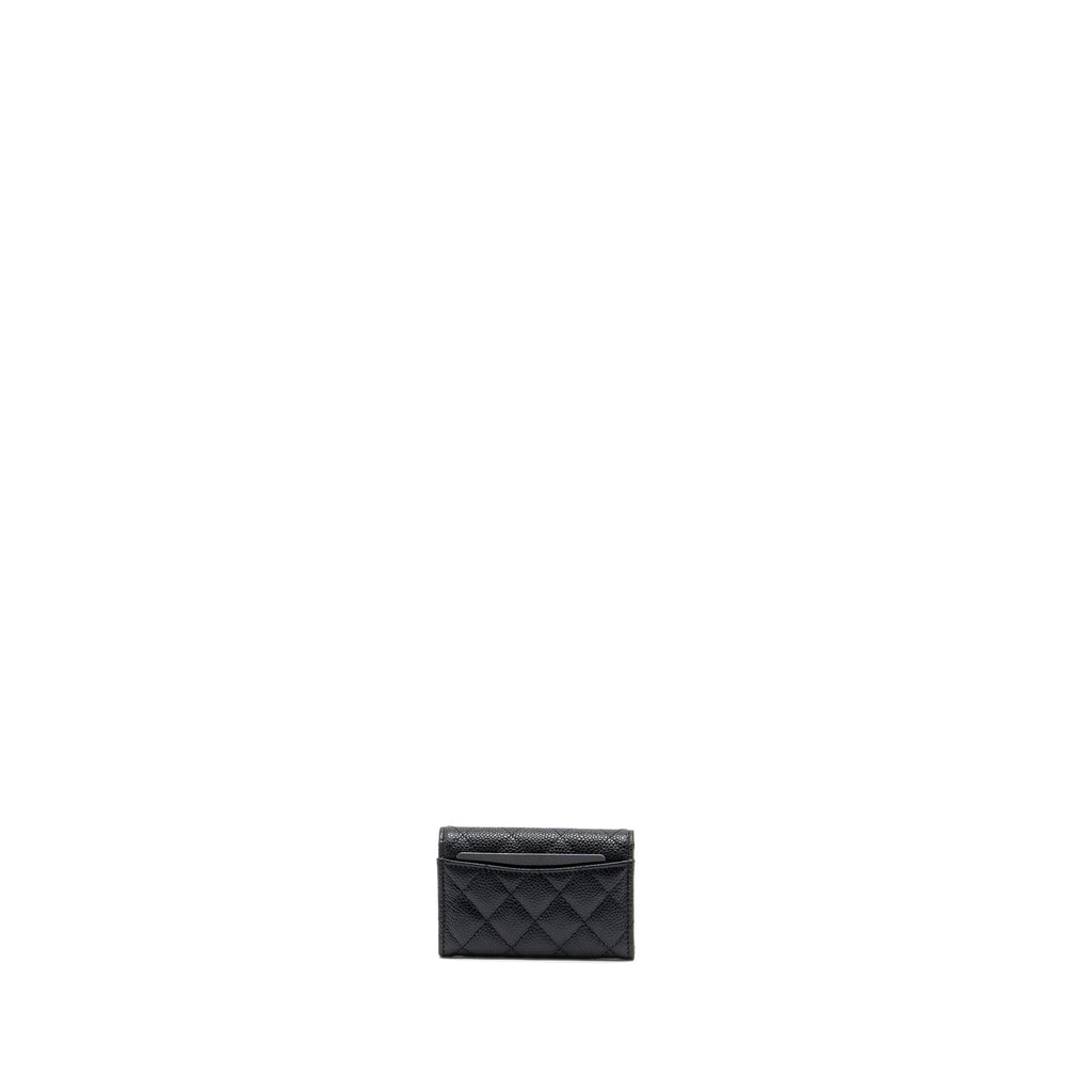 CHANEL CLASSIC FLAP CARD HOLDER CAVIAR BLACK GHW (MICROCHIP)