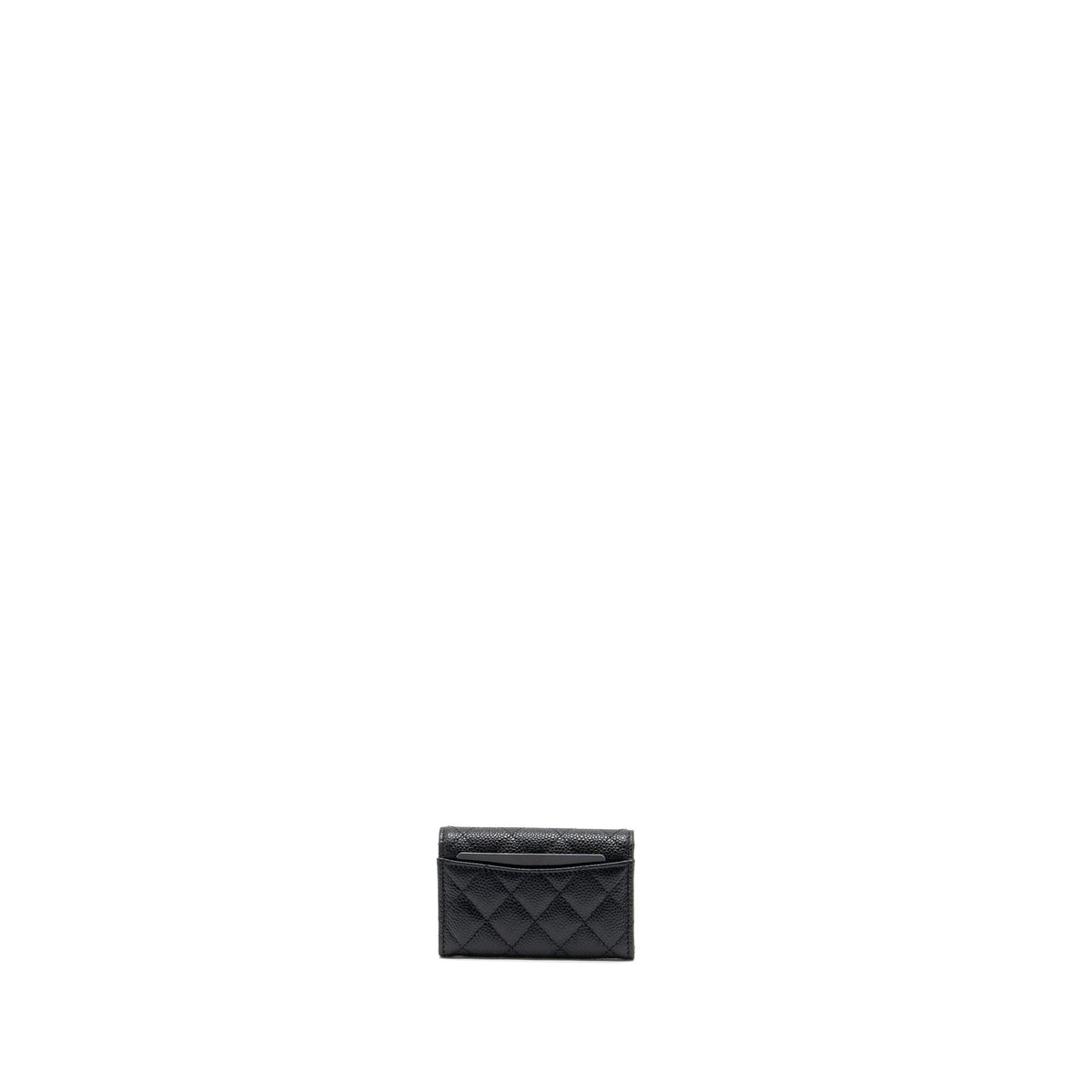 CHANEL CLASSIC FLAP CARD HOLDER CAVIAR BLACK GHW (MICROCHIP)