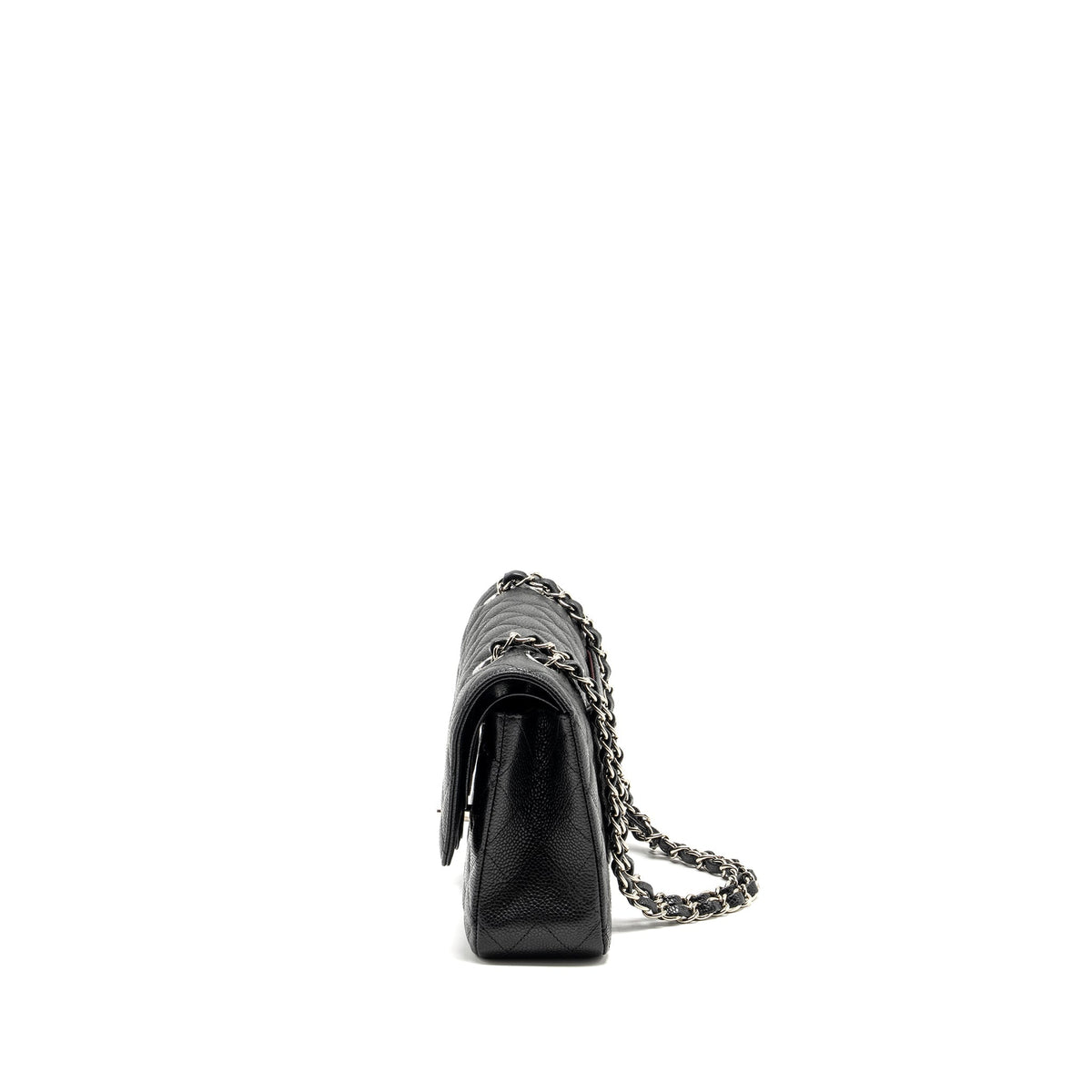 CHANEL MEDIUM CLASSIC DOUBLE FLAP BAG CAVIAR BLACK SHW
