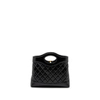 CHANEL MINI 31 BAG SHINY LAMBSKIN BLACK LGHW (MICROCHIP)