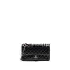 CHANEL MEDIUM CLASSIC DOUBLE FLAP BAG CAVIAR BLACK SHW (MICROCHIP)