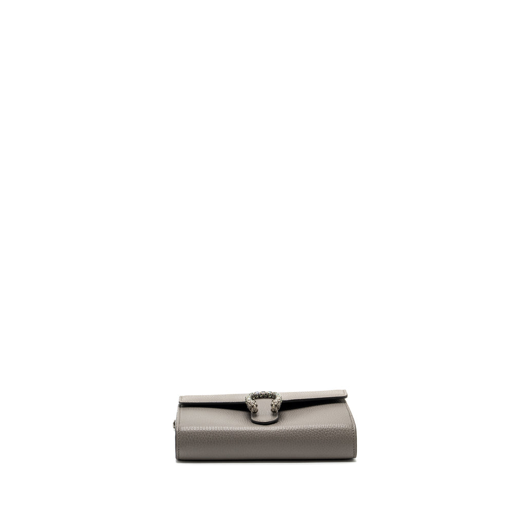 GUCCI DIONYSUS LEATHER MINI CHAIN BAG CALFSKIN GREY SHW