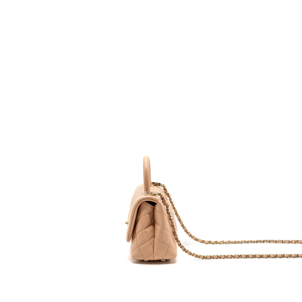 CHANEL MINI COCO HANDLE CAVIAR BEIGE LGHW