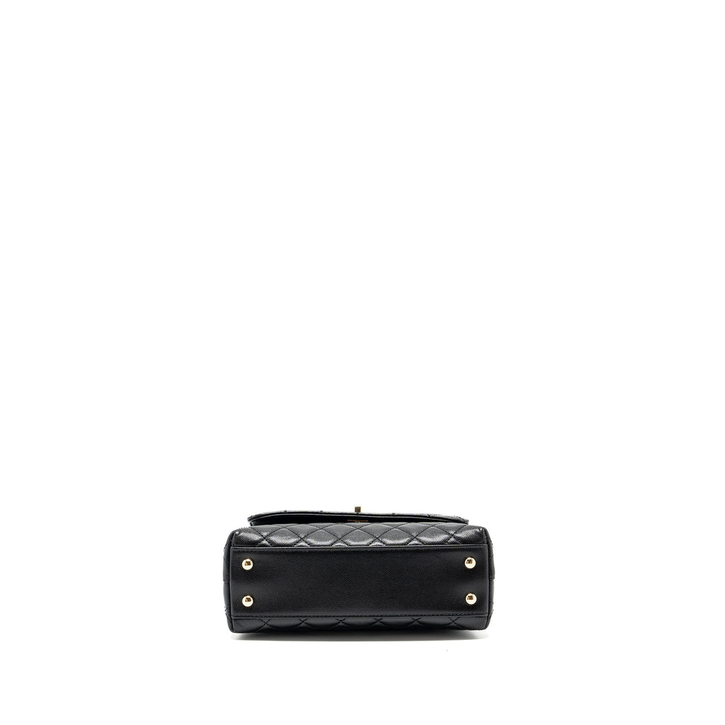 CHANEL SMALL COCO HANDLE CAVIAR BLACK LGHW (MICROCHIP)