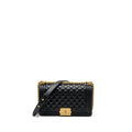 CHANEL MEDIUM BOY BAG SMOOTH CALFSKIN BLACK GHW (MICROCHIP)