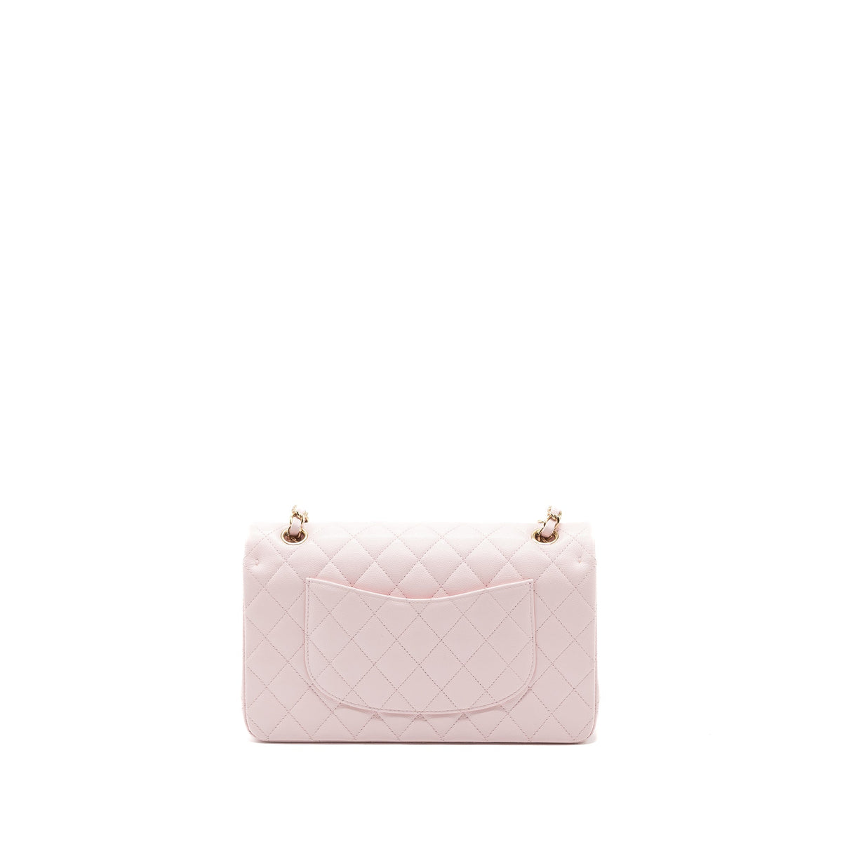 CHANEL MEDIUM CLASSIC DOUBLE FLAP BAG CAVIAR LIGHT PINK LGHW (MICROCHIP)