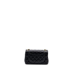 CHANEL 23K PEARL CRUSH MINI RECTANGULAR FLAP BAG LAMBSKIN BLACK GHW (MICROCHIP)