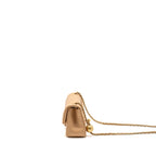 CHANEL PEARL CRUSH MINI RECTANGULAR FLAP BAG LAMBSKIN BEIGE GHW (MICROCHIP)