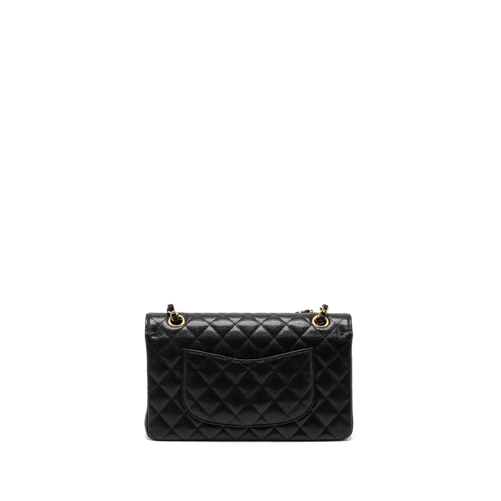 CHANEL MEDIUM CLASSIC DOUBLE FLAP BAG CAVIAR BLACK GHW (MICROCHIP)