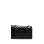 CHANEL MEDIUM CLASSIC DOUBLE FLAP BAG LAMBSKIN BLACK GHW