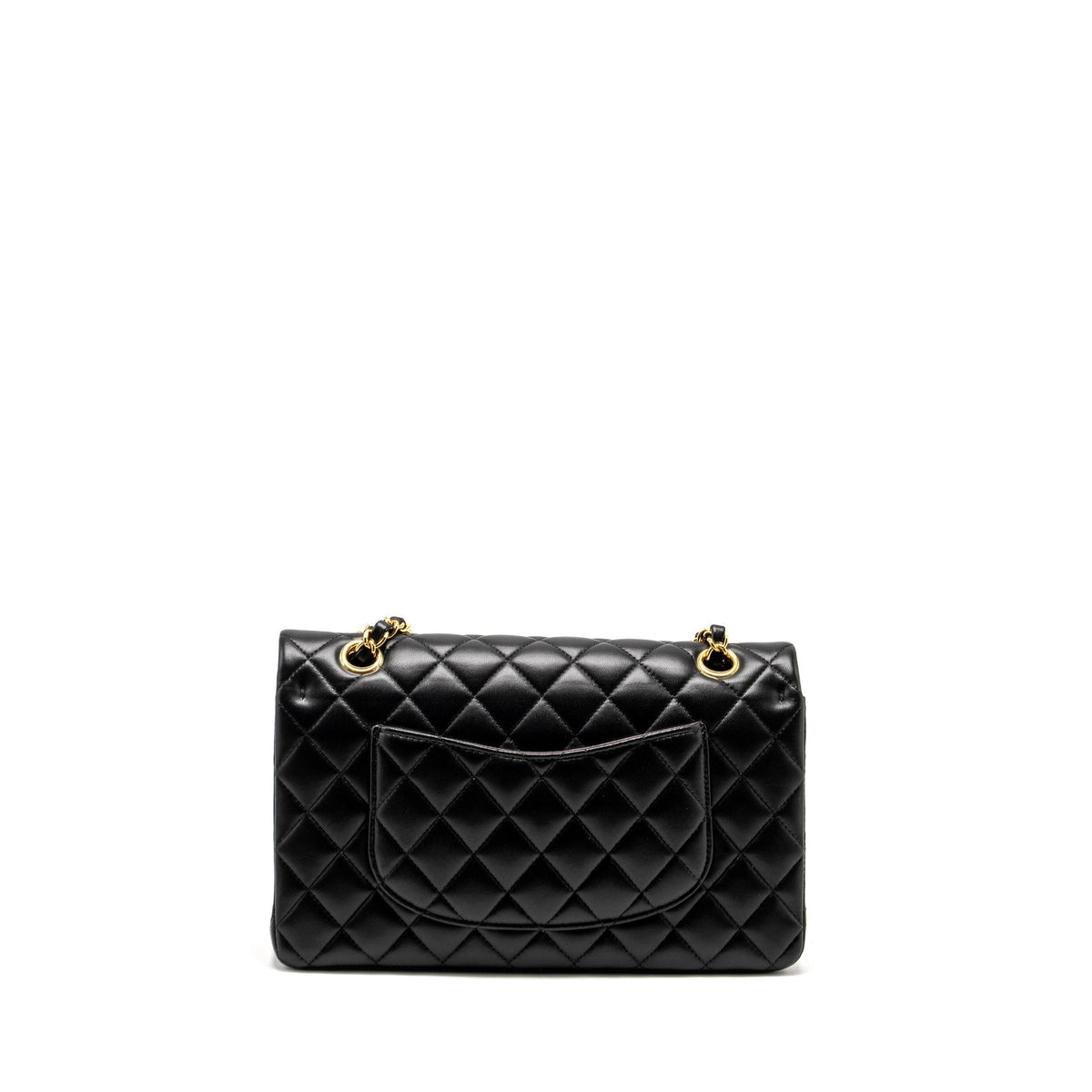 CHANEL MEDIUM CLASSIC DOUBLE FLAP BAG LAMBSKIN BLACK GHW
