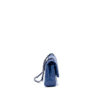 CHANEL MEDIUM CLASSIC DOUBLE FLAP BAG PATENT LIGHT BLUE SHW