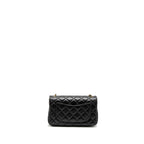 CHANEL PEARL CRUSH MINI RECTANGULAR LAMBSKIN BLACK BRUSHED GHW (MICROCHIP)