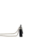 Chanel Top Handle Flap Phone Holder with Chain Lambskin Black LGHW (Microchip)