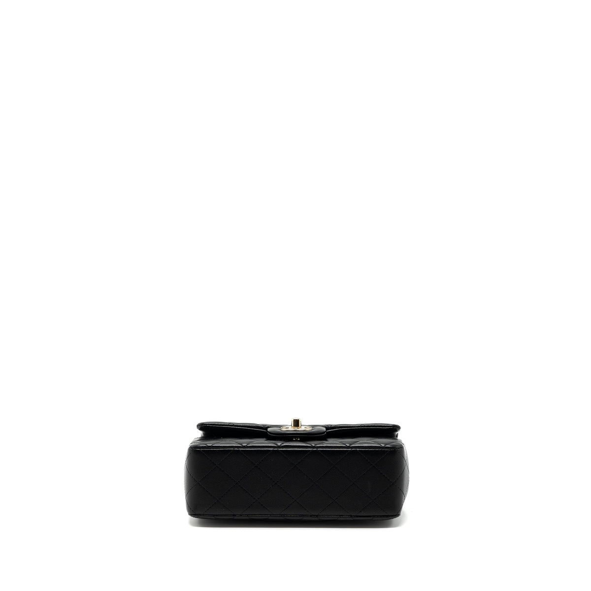 CHANEL TOP HANDLE MINI RECTANGULAR FLAP BAG LAMBSKIN BLACK LGHW(MICROCHIP)