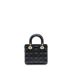 DIOR SMALL MY ABC LADY DIOR BAG LAMBSKIN BLACK LGHW
