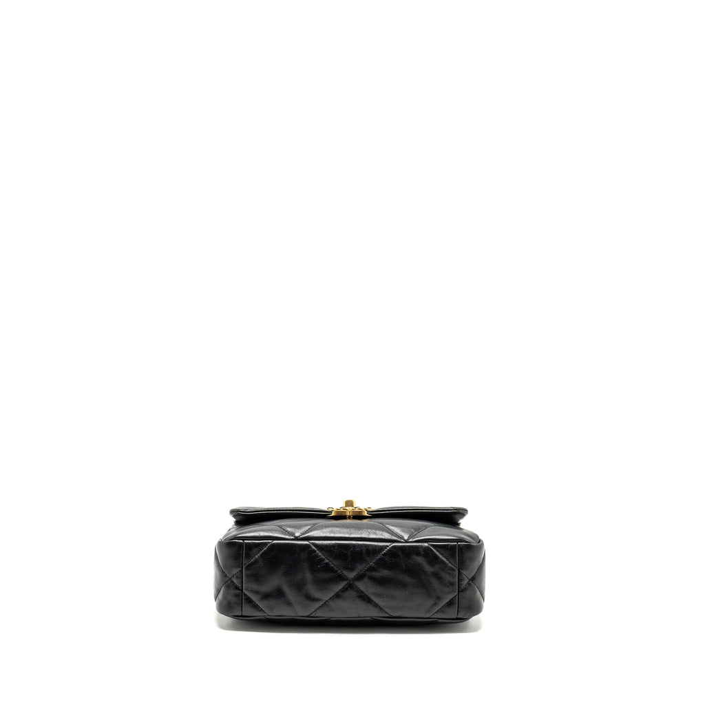 CHANEL SMALL 19 BAG GOATSKIN BLACK MULTICOLOUR HARDWARE
