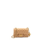 CHANEL PEARL CRUSH MINI RECTANGULAR FLAP BAG LAMBSKIN BEIGE GHW (MICROCHIP)