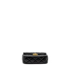 CHANEL 22B MINI FLAPBAG LAMBSKIN BLACK GHW (MICROCHIP)