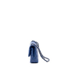 CHANEL MEDIUM CLASSIC DOUBLE FLAP BAG PATENT LIGHT BLUE SHW
